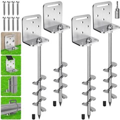 18″ 24″ Ground Screw Anchors – 2/4/6 Pack for Trampolines, Sheds, Tents & More