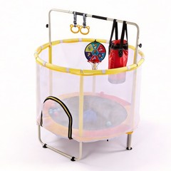 54″ Toddler Trampoline w/ Safety Net, Basketball Hoop & Boxing Bag