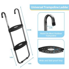 Trampoline Ladder, 2 Steps with Wide Steps, Trampoline Storage Bag, Universal…