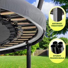 10FT 12FT 14FT 16FT Outdoor Recreational Trampoline with Enclosure Net, Bolt-Fre