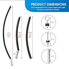 Trampoline Curved Pole Replacement Universal 10-16ft Frame with T Connector
