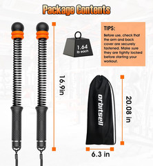 Weighted Ropeless Battle Ropes with Adjustable Spring Resistance, Quiet Cordless