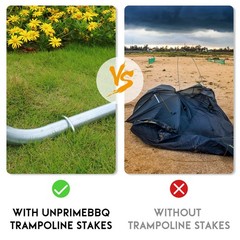 Trampoline Stakes U Shaped Anchors Heavy Duty Metal – 12″ Long Trampolines Gr…
