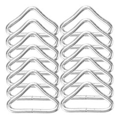 30Pcs Professional Trampoline Triangle Buckles Durable Metal Rings Silver
