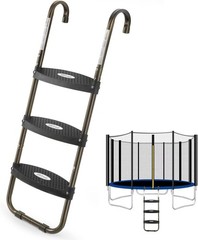 3-Step Trampoline Steps with Horizontal Wide Steps, Skid-Proof Steps Universal H