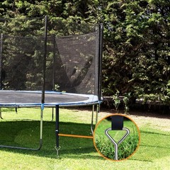 Set of 4 Heavy Duty Trampoline Stakes Corkscrew Anchor Kit with Belt Straps