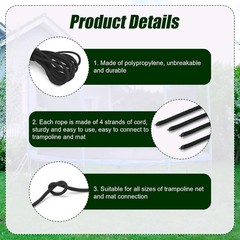 4 Pcs 15ft Trampoline Netting Cords, Replacement Parts for Fence Netting2870