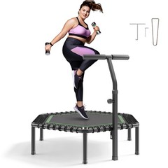 Uimoso 54.5″ Mini Indoor Fitness Trampoline with Adjustable Handle