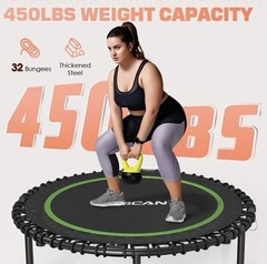 BCAN 40/48″ Foldable Mini Trampoline Max Load 330lbs/440lbs, 40-inch, Black