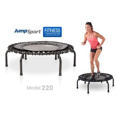 JumpSport 220 Fitness Rebounder Mini Trampoline & Handle Bar Accessory, Black