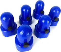 Durable 6-Piece Blue Trampoline Pole Caps with Easy Screw Installation