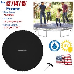 Replacement Trampoline Mat Fits 12 14 15ft Frame 72 88 96 Rings with Spring Tool