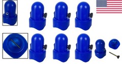 Durable 6-Piece Blue Trampoline Pole Caps with Easy Screw Installation
