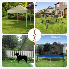 Trampoline Anchors & Stakes Kit with 4 Strong Belts, Heavy Duty Anchor Corksc…