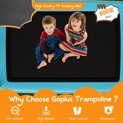 Topbuy 3-in-1 Kids Trampoline w/ Swing & Horizontal Bar 6FT Outdoor Indoor