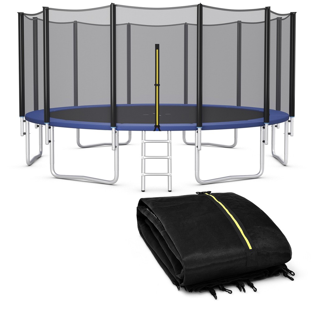 16FT Trampoline Safety Net Replacement Protection Enclosure Net for 12 Poles