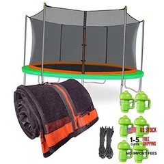 Net Replacement with 6 PoleCaps, 12-15 ft Round Safety Fits for 14Ft Frame