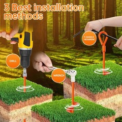 Ground Anchors, Shed Anchor Kit – 15 Inch, 4-Pack Spiral Stakes, Ground Ancho…
