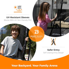 Trampoline Outdoor 14FT with Enclosure, 6 Reinforced U-Shaped Legs wit
