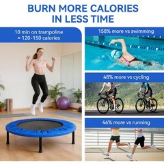 40″ Foldable Trampoline – Fitness Rebounder for Indoor/Outdoor Cardio, Max Load