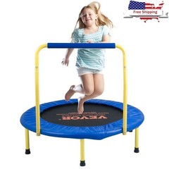 3′ Foldable Trampoline Fitness Rebounder Kids Indoor Outdoor Exercise Safety US