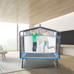 VEVOR 6FT Trampoline for Kids Toddlers with Enclosure Net Gymnastics Bar Hammock