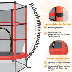 Ø165cm garden trampoline with safety net trampoline up to 135kg load capacity