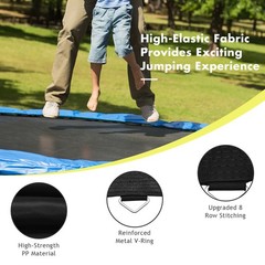 Replacement Trampoline Mat Jumping Mat Fits 15ft Frame w/ V-Hooks