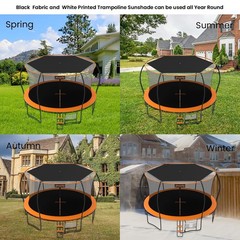 Trampoline Shade Cover 14FT Round 8 Straight Pole Sun Canopy Top Protector
