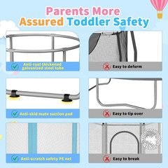 55″ Trampoline for Kids, 440Lbs Capacity with Safety Enclosure Net