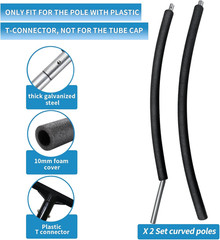2 Sets Trampoline Curved Pole Replacement Universal Curved Enclosure Pole for 10