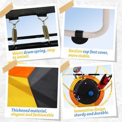 54″ Toddler Trampoline w/ Safety Net, Basketball Hoop & Boxing Bag