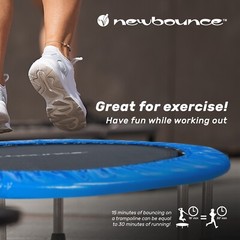 New-Bounce Mini Trampoline – 40″ Foldable Trampoline for Adults – Max of 200 Lbs