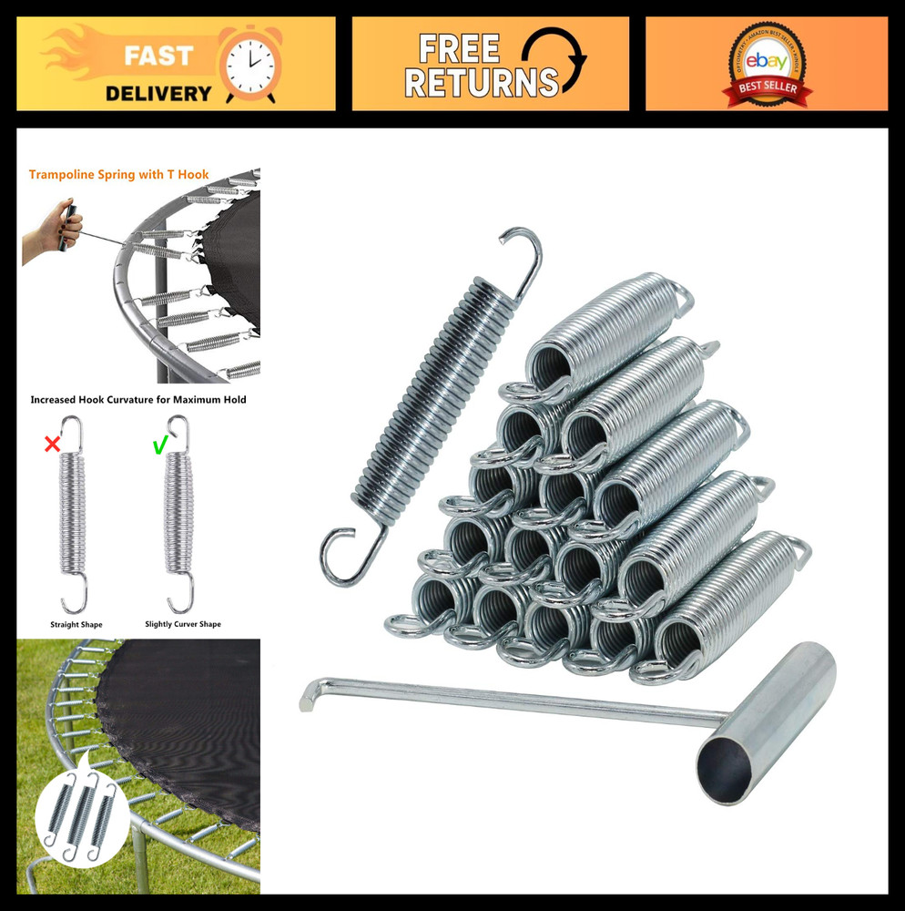Heavy Duty Stainless Steel Trampoline Springs 5.5-7 Inch Replacement Set of 16