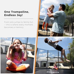 Trampoline Outdoor 14FT with Enclosure, 6 Reinforced U-Shaped Legs wit