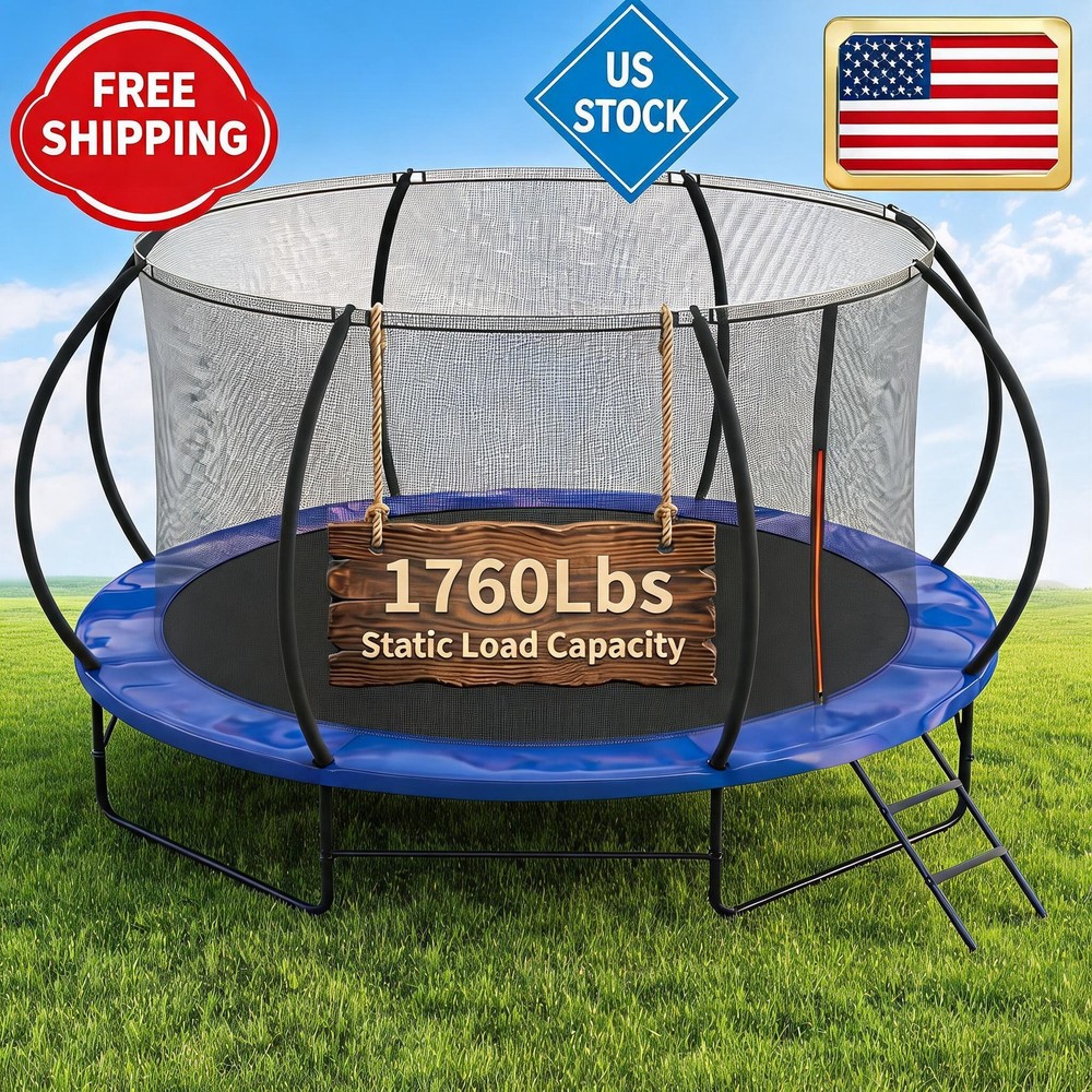 600-1760LBS Weight Capacity Outdoor Recreational for Kids Adult Trampoline 14FT