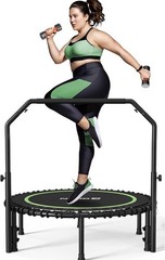 BCAN 40/48″ Foldable Mini Trampoline Max Load 330lbs/440lbs, 40-inch, Black
