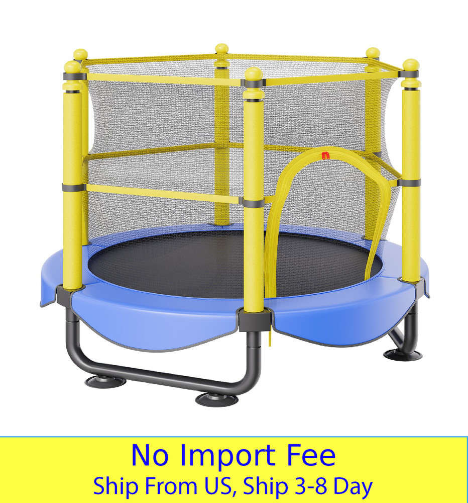 5FT Kids Trampoline 60″ with Safety Net Basketball Hoop Indoor Outdoor Play