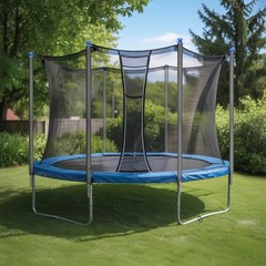 Yescom 8 Pack Trampoline Enclosure Poles w/ Caps & 11″ U Shaped Ground Anchors