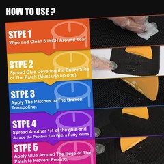Trampoline Patch Repair Kit 4.1” x 4.1” Square Patches | Repair Trampoline …