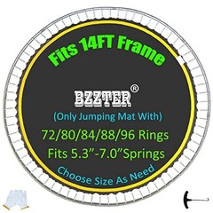 Trampoline Fits 14FT Steel Frame 88 V-Rings/150.8″ Diam/Fits 5.3″-5.7″Spring