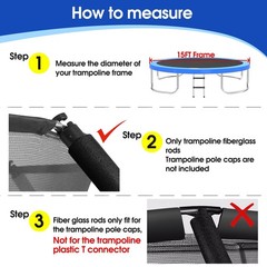 Universal Trampoline Fiber Glass Rods to Replace The Top Ring of Net Enclosur…