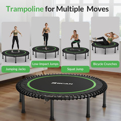 450/550LBS Mini Rebounder Trampoline for Adults, 40″/48″ Foldable Fitness Trampo