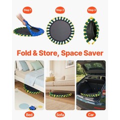 VEVOR 3FT Trampoline for Kids Indoor/Outdoor Foldable Baby Toddlers Trampoline