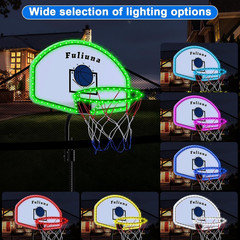 Solar Power Trampoline Basketball Hoop with Led Lights, Easy to Install Basketba