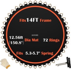 Mat Replacement，12.56FT Diameter Mat with 72 Rings，Fits 14FT Steel Frame,Fits 5.