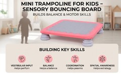 Red Mini Trampoline For Kids Sensory Trampoline Bouncing Board With Non Sli JHSI
