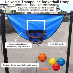 Trampoline Basketball Hoop, with Pump and 4 Mini Balls, Easy to Install, Univ…