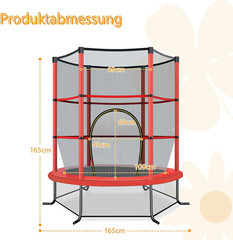 Ø165cm garden trampoline with safety net trampoline up to 135kg load capacity