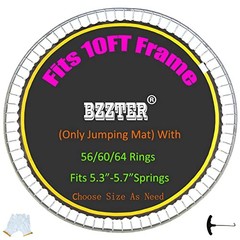 Trampoline Fit 10FT Round Frame 60V-rings/102.8″Diam/Fits 5.3″-5.7″Springs